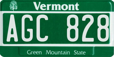 VT license plate AGC828