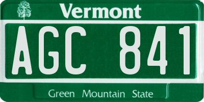 VT license plate AGC841