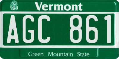 VT license plate AGC861