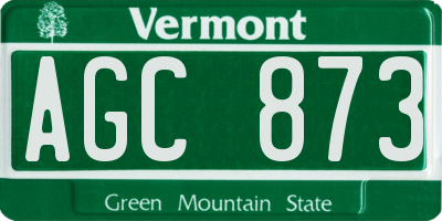 VT license plate AGC873