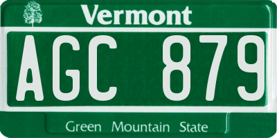 VT license plate AGC879
