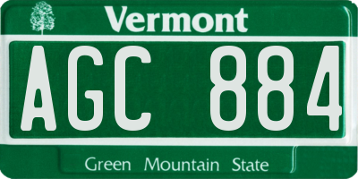 VT license plate AGC884