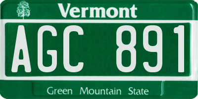 VT license plate AGC891
