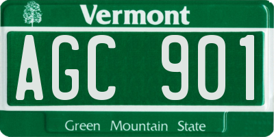 VT license plate AGC901
