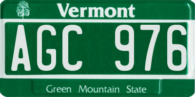 VT license plate AGC976