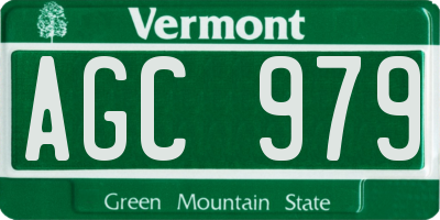 VT license plate AGC979