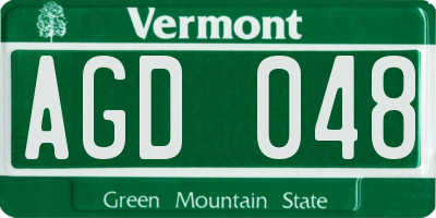 VT license plate AGD048