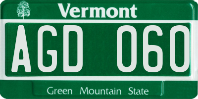 VT license plate AGD060