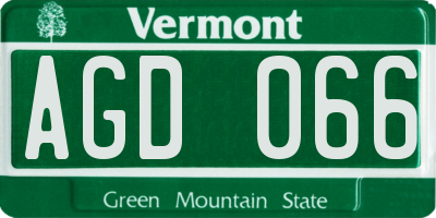 VT license plate AGD066