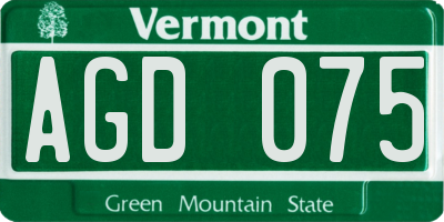VT license plate AGD075
