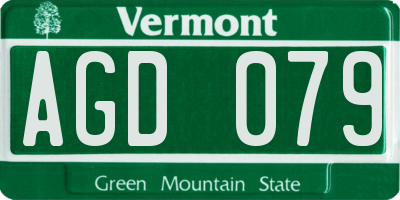 VT license plate AGD079