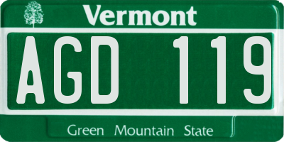 VT license plate AGD119