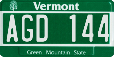 VT license plate AGD144