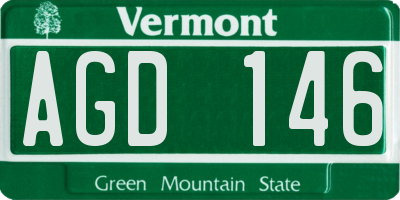VT license plate AGD146