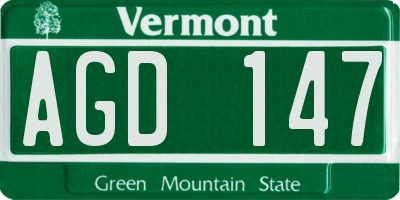VT license plate AGD147