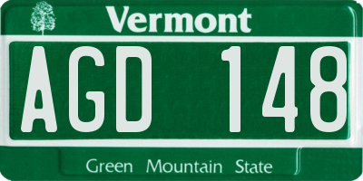 VT license plate AGD148
