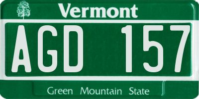 VT license plate AGD157