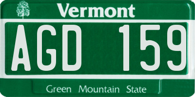VT license plate AGD159