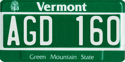 VT license plate AGD160