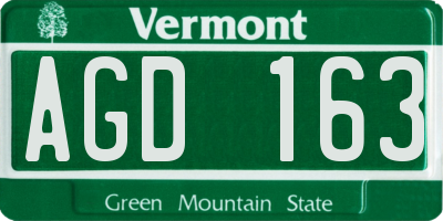 VT license plate AGD163