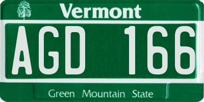 VT license plate AGD166