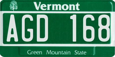 VT license plate AGD168