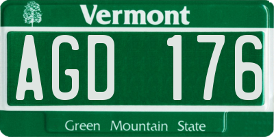 VT license plate AGD176