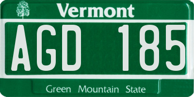 VT license plate AGD185