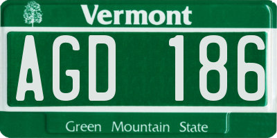 VT license plate AGD186