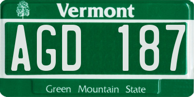 VT license plate AGD187