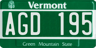 VT license plate AGD195