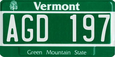VT license plate AGD197