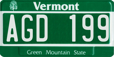 VT license plate AGD199