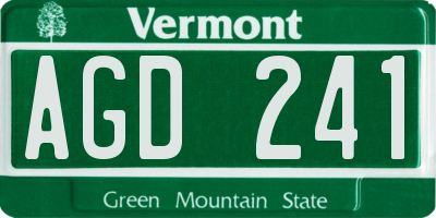 VT license plate AGD241