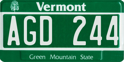 VT license plate AGD244