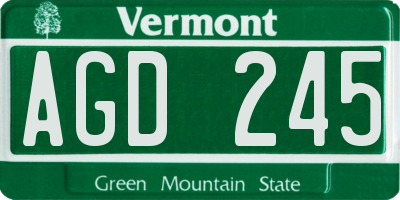 VT license plate AGD245