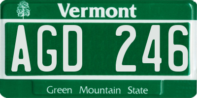 VT license plate AGD246