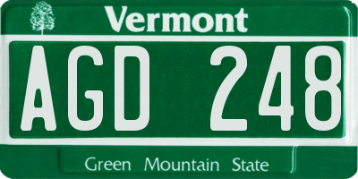 VT license plate AGD248