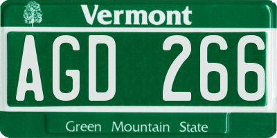 VT license plate AGD266