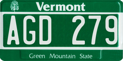 VT license plate AGD279
