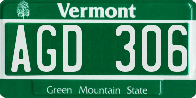 VT license plate AGD306