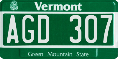 VT license plate AGD307