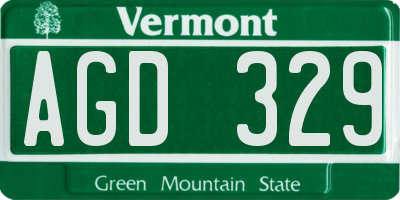 VT license plate AGD329