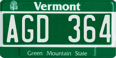 VT license plate AGD364