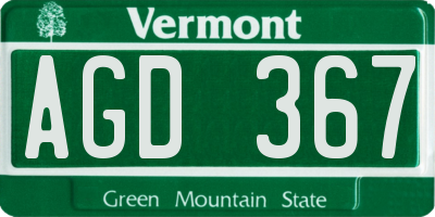VT license plate AGD367