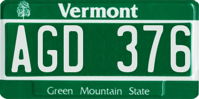 VT license plate AGD376