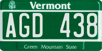 VT license plate AGD438