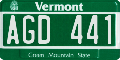 VT license plate AGD441