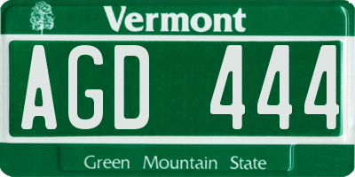 VT license plate AGD444