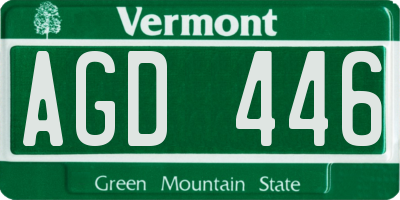 VT license plate AGD446